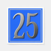 Metallic Silver Number Vijfentwintig Servet (Voorkant)