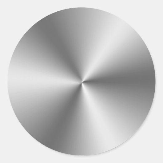 Metallic Silver Ronde Sticker (Voorkant)