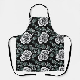 Metallic Silver Roses With Dark Green Leaves Schort