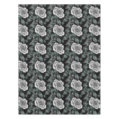 Metallic Silver Roses With Dark Green Leaves Tafelkleed (Voorkant)