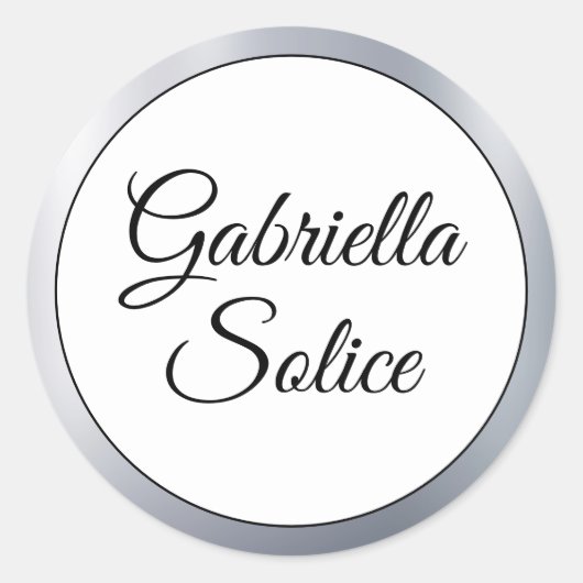 Metallic Silver Shine Custom Monogram Stickers (Voorkant)