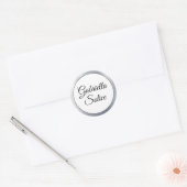 Metallic Silver Shine Custom Monogram Stickers (Envelop)