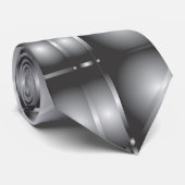 Metallic Silver Stropdas (Opgerold)