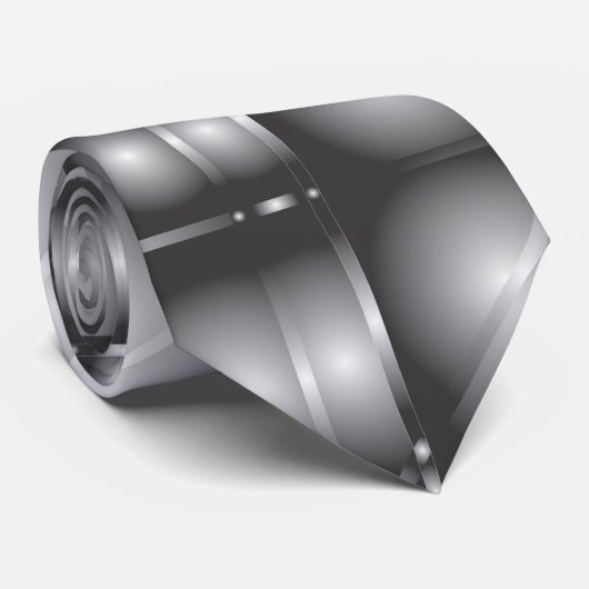 Metallic Silver Stropdas (Opgerold)