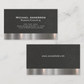 Metallic Silver Trim Black Wall textuur Visitekaartje (Voorkant / Achterkant)