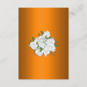 Metallic Sinaasappel en witte rozen bruiloft detai Informatiekaartje (Achterkant)