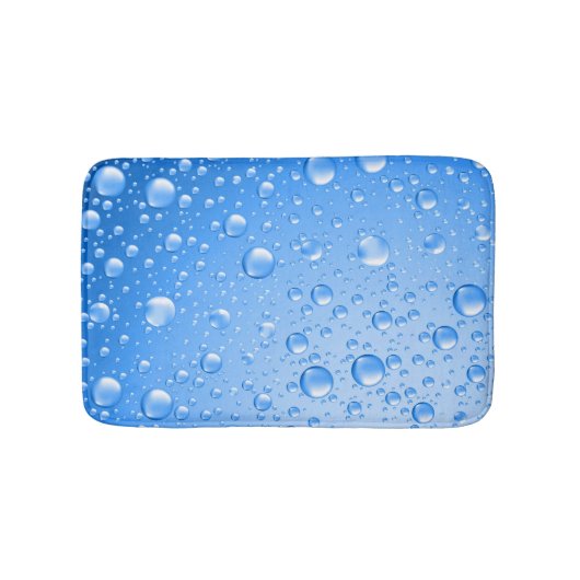 Metallic Sky Blue Rain druppels Badmat (Voorkant)