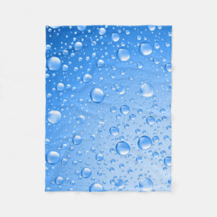 Metallic Sky Blue Rain druppels Fleece Deken