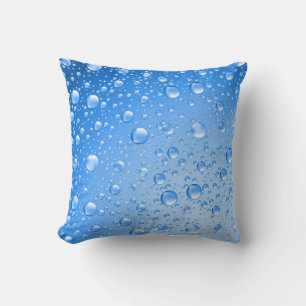 Metallic Sky Blue Rain druppels Kussen