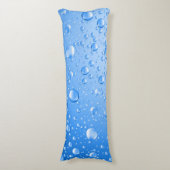 Metallic Sky Blue Rain druppels Lichaamskussen (Voorkant Verticaal)