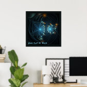 Metallic spider Webs Poster (Thuiskantoor)