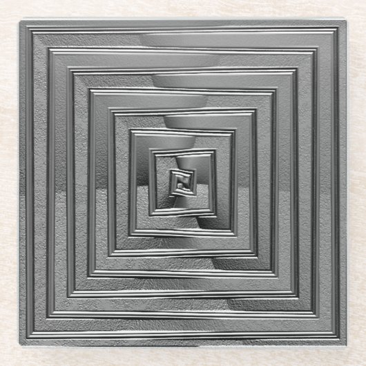 Metallic Squares Glazen Onderzetter (Voorkant)