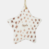 Metallic sterren met naam - koper keramisch ornament (Rechts)