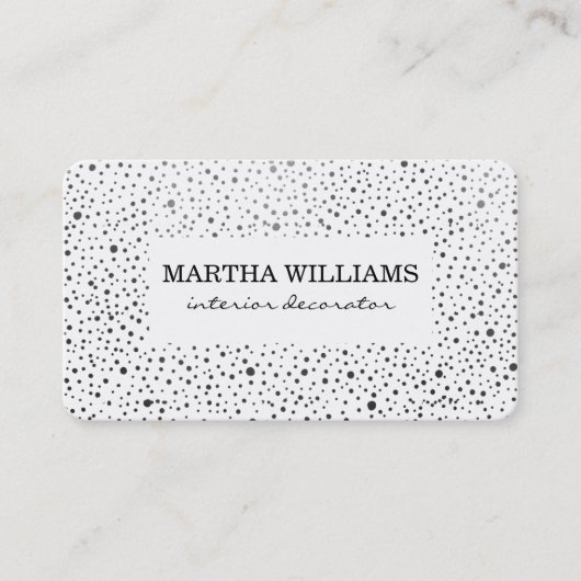 Metallic Stippen Pattern Black and White Visitekaartje (Voorkant)