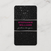 Metallic Stippen Pattern Black Visitekaartje (Voorkant)