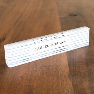 metallic strepen blauw folie Desk Nameplate Naambordje