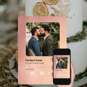 Metallic Sunset Music Player Faire-part de mariage