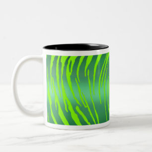 Metallic Tiger Stripes Greens Tweekleurige Koffiemok