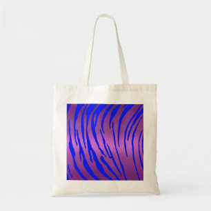 Metallic tijger stripes roze blauw tote bag
