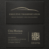 Metallic Transport Car QR Code Black & Gold Visitekaartje