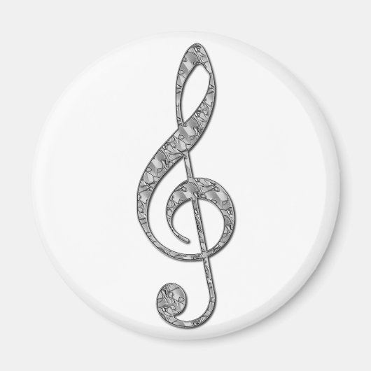 Metallic Treble Clef Magneet (Voorkant)