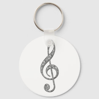 Metallic Treble Clef Sleutelhanger