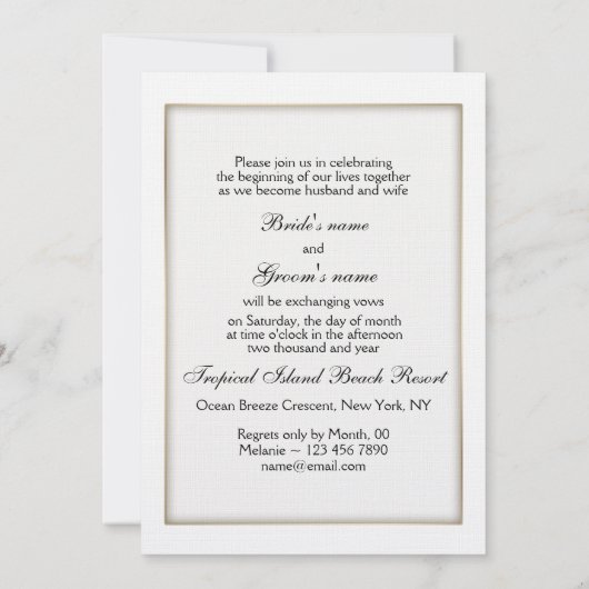 Metallic trouwuitnodiging personaliseren kaart (Achterkant)