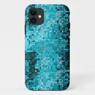 Metallic Turquoise sequentie look disco spiegels iPhone 11 Hoesje