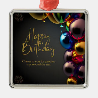 Metallic Verjaardags Cheers Metalen Ornament