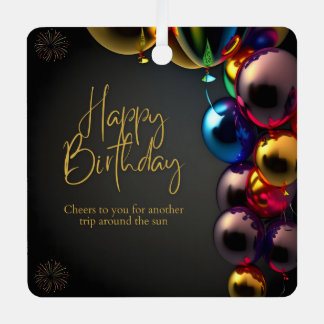 Metallic Verjaardags Cheers Metalen Ornament