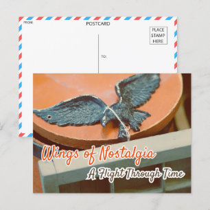 metallic vogelbeeldje briefkaart