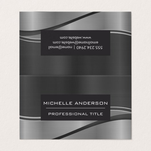 Metallic Wave Background Visitekaartjes (Buitenkant ongevouwen)