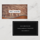 Metallic Wave Wood Grain Visitekaartje (Voorkant / Achterkant)