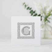Metallic Wedding Invitation Celtic Monogram G Kaart (Staand voorkant)