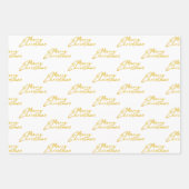 Metallic White Gold Platinum Kerstmis Inpakpapier Vel (Voorkant)