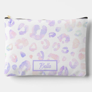 Metallic wit luipaard patroon etui