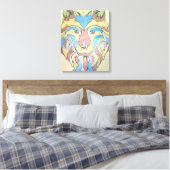Metallic Wolf Original op Canvas Afdruk (Insitu (Slaapkamer))