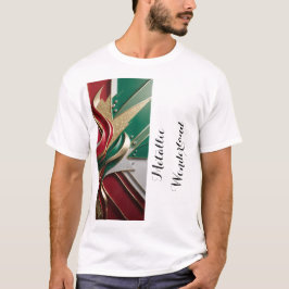Metallic Wonderland: glinsterend rood en groen T-shirt