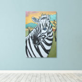 Metallic Zebra Safari op Canvas (Insitu (Houten vloer))