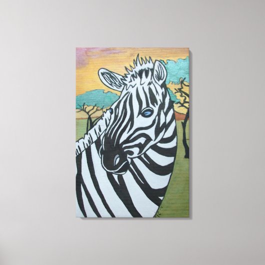Metallic Zebra Safari op Canvas (Voorkant)
