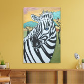 Metallic Zebra Safari op Canvas (Insitu (Woonkamer))