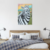 Metallic Zebra Safari op Canvas (Insitu (Slaapkamer))