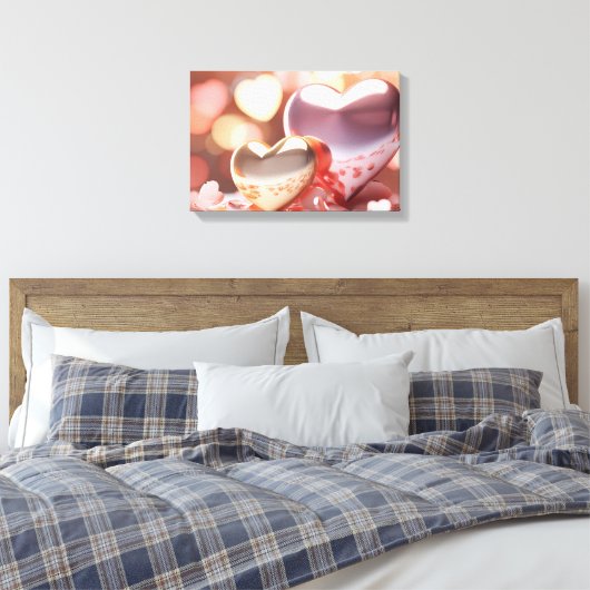 "Metallic" ziet er goud, zilver en Roos uit Canvas Afdruk (Insitu (Slaapkamer))
