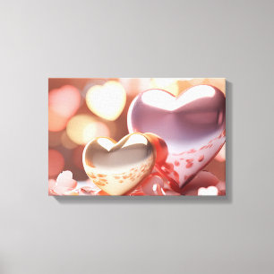 "Metallic" ziet er goud, zilver en Roos uit Canvas Afdruk