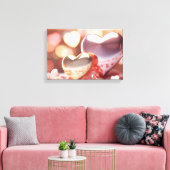 "Metallic" ziet er goud, zilver en Roos uit Canvas Afdruk (Insitu (Woonkamer))