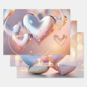 "Metallic" ziet er goud, zilver en Roos uit Inpakpapier Vel