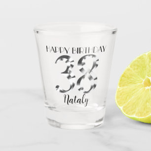 Metallic zilver 38th verjaardagsglas shot glas