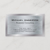 Metallic zilver geborsteld textuur visitekaartje (Voorkant)