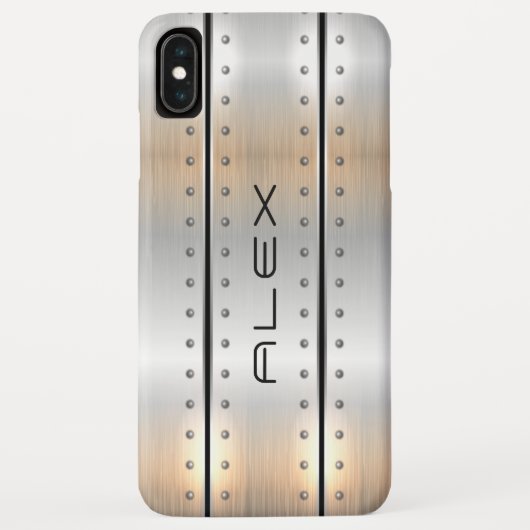 Metallic zilver geometrisch modern design Case-Mate iPhone case (Achterkant)