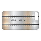 Metallic zilver geometrisch modern design Case-Mate iPhone case (Achterkant (Horizontaal))